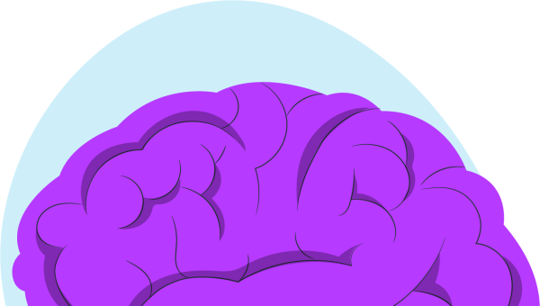 Ilustración de un cerebro, sistema nervioso.